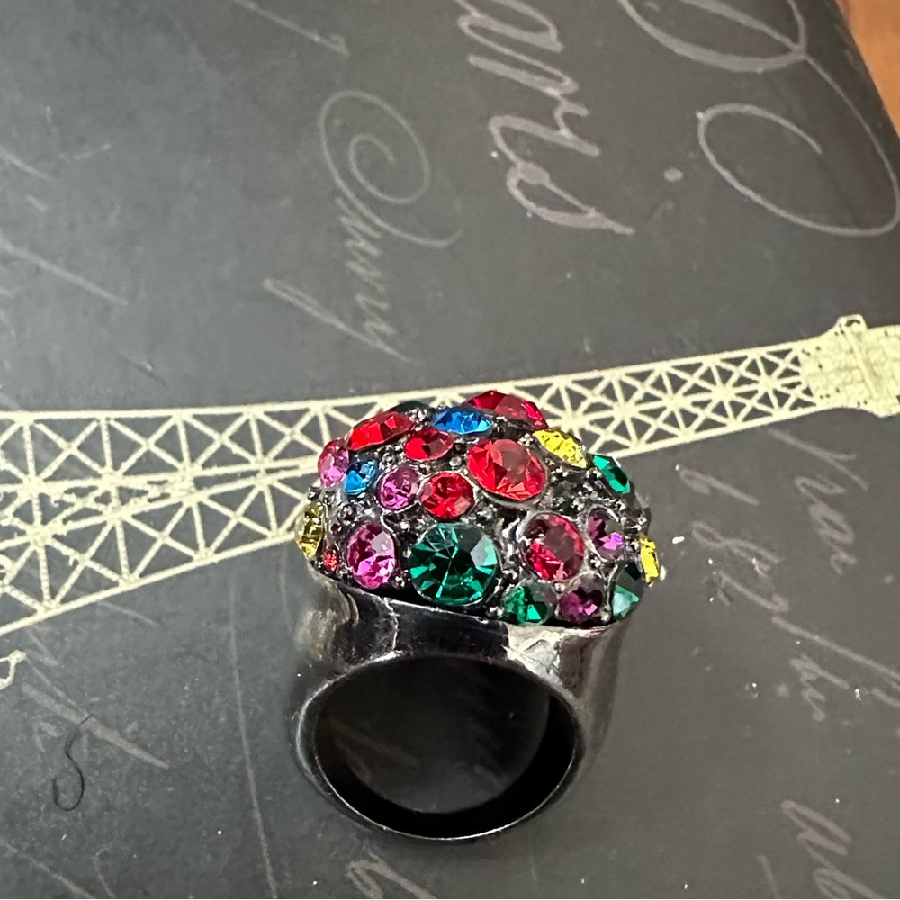 Multicolor Crystal Statement Ring - Picture 3 of 4